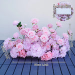 arche fleurs roses blanches decoration mariage exterieur classique 2mètres soie artificielle