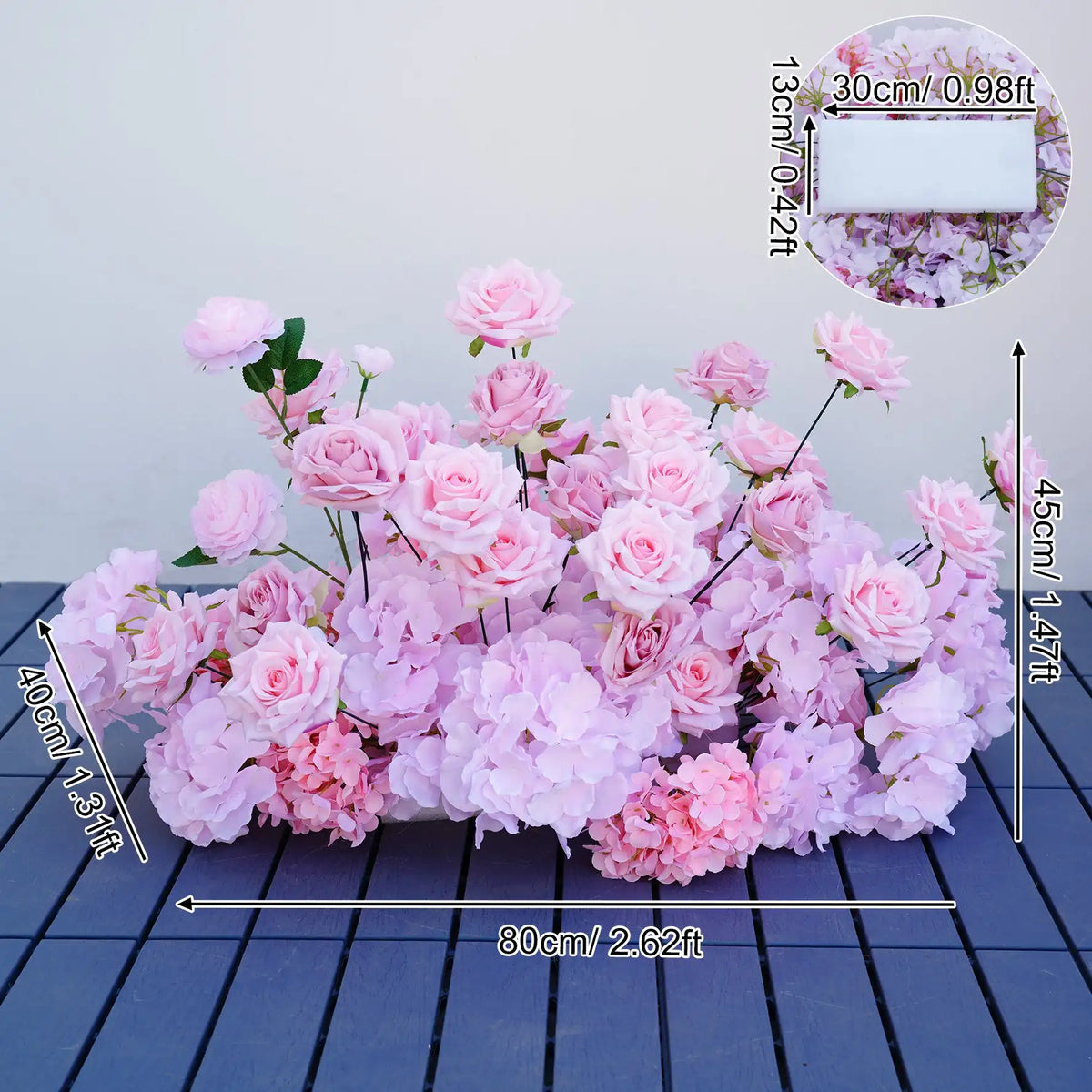 arche fleurs roses blanches decoration mariage exterieur classique 2mètres soie artificielle