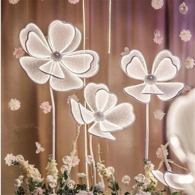 décoration mariage fleurs artificielles lumineuses soie blanches jaunes ornement intérieur