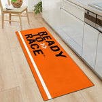 tapis moderne antidérapant READY TO RACE orange noir rouge sol porte prière