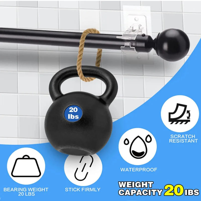 boucles rideau adhésives noires modernes fixes murales accessoires tringles volets universelsABS