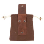pochette multifonctionnelle toile coton cuir marron vert noir vintage rustique respectueux environnement anneaux boutons