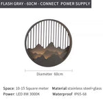 applique murale led noir doré contemporaine ip65 acier inoxydable minimaliste montagnes stylisees