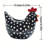 pots fleurs forme poule motifs pois noirs succulentes géraniums lavande rustiqueextérieur jardin