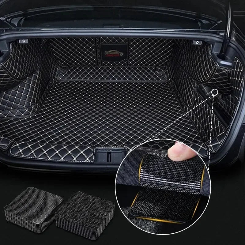 tapis sol auto agrippants noir adhésifs velcro maille fine moderne utilitaire ameublement fixations discretes