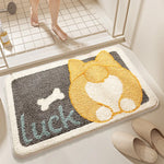 tapis bain antidérapant moderne imperméable dessin animé chats couleurs vives love luck polyester