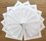 serviettes cocktail blanc classique bordure brodée réutilisables table restaurant 15x15cm pack 6pcs