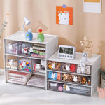 Boîte de rangement bureau lapin multi-grilles transparente en plastique