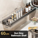 étagère murale adhésive sans perçage gris métallisé moderne 30cm 40cm 50cm 60cm