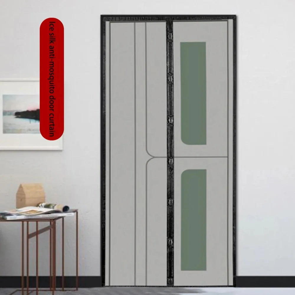 rideau anti moustiques gris clair moderne 100x210cm fermeture auto agrippante boucles
