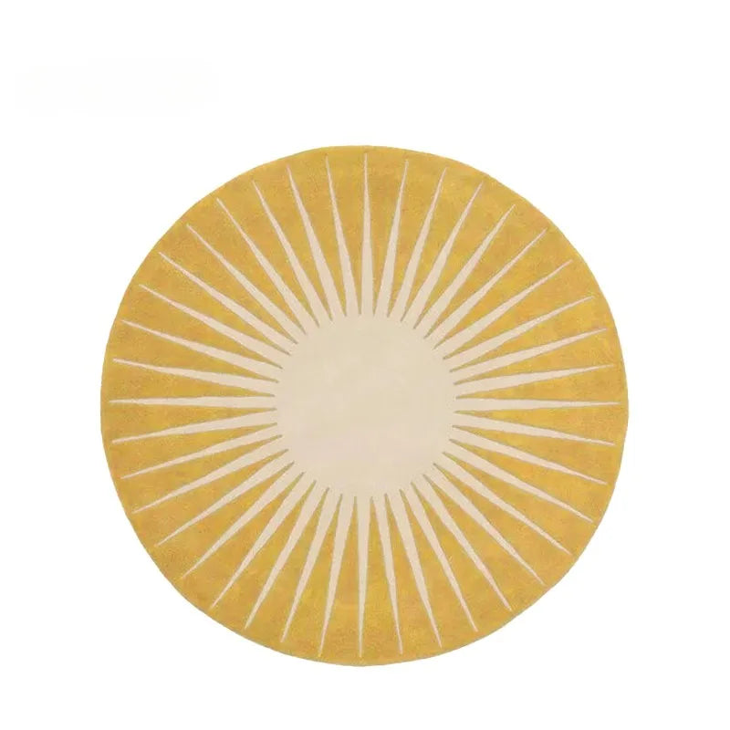 tapis rond vert géométrique moderne antidérapant salon chambre imperméable polyester