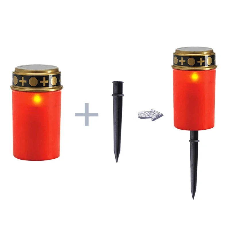 lampe solaire rouge blanche ornement doré moderne extérieur jardin décoration festive LED