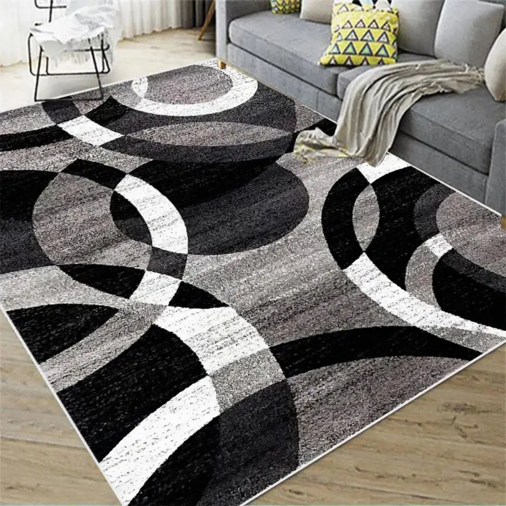 tapis moderne géométrique abstrait salon chambre intérieur décoratif antidérapant grande surface rectangulaire