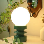 lampe table moderne sphérique spirale métallique blanc chrome