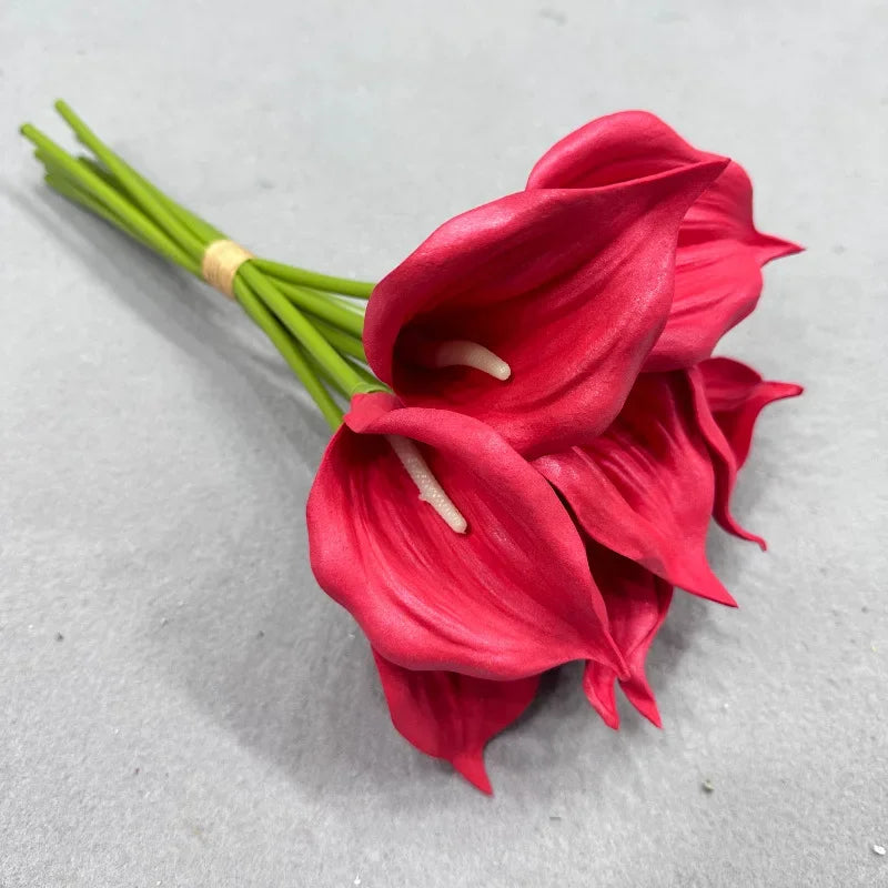 Bouquet fleurs artificielles calla blanc rose orange jaune rouge décoration intérieure moderne fête maison