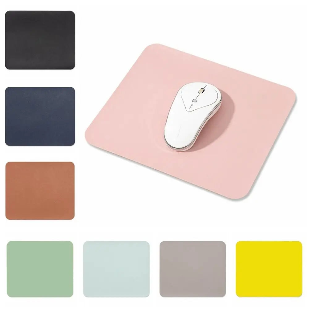 tapis souris cuir bleu marine noir rose clair gris marron vert clair uni minimaliste