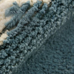 tapis bain moderne bleu clair noir rayures beige géométrique absorption eau salle bain polyester