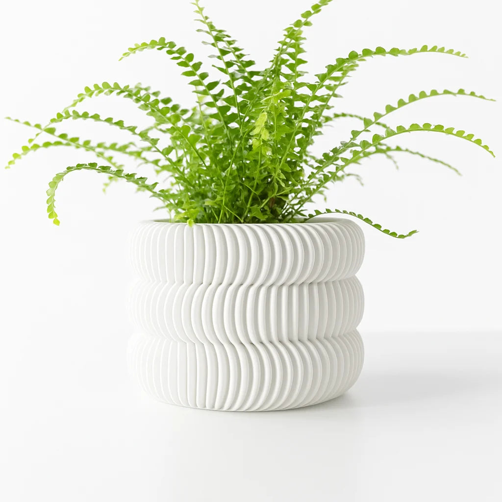 cache pot moderne rayures horizontales plante décoration maison plastique biodégradable écologique