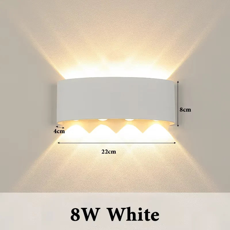applique murale led contemporaine noire ip65 mur salon éclairage maison 3000k 85265v