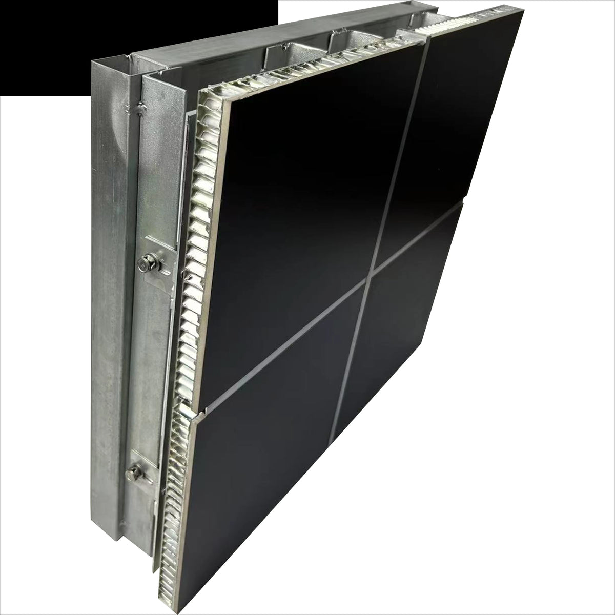 Panneau acoustique gris foncé isolation phonique moderne clips fixation aluminium haut qualité