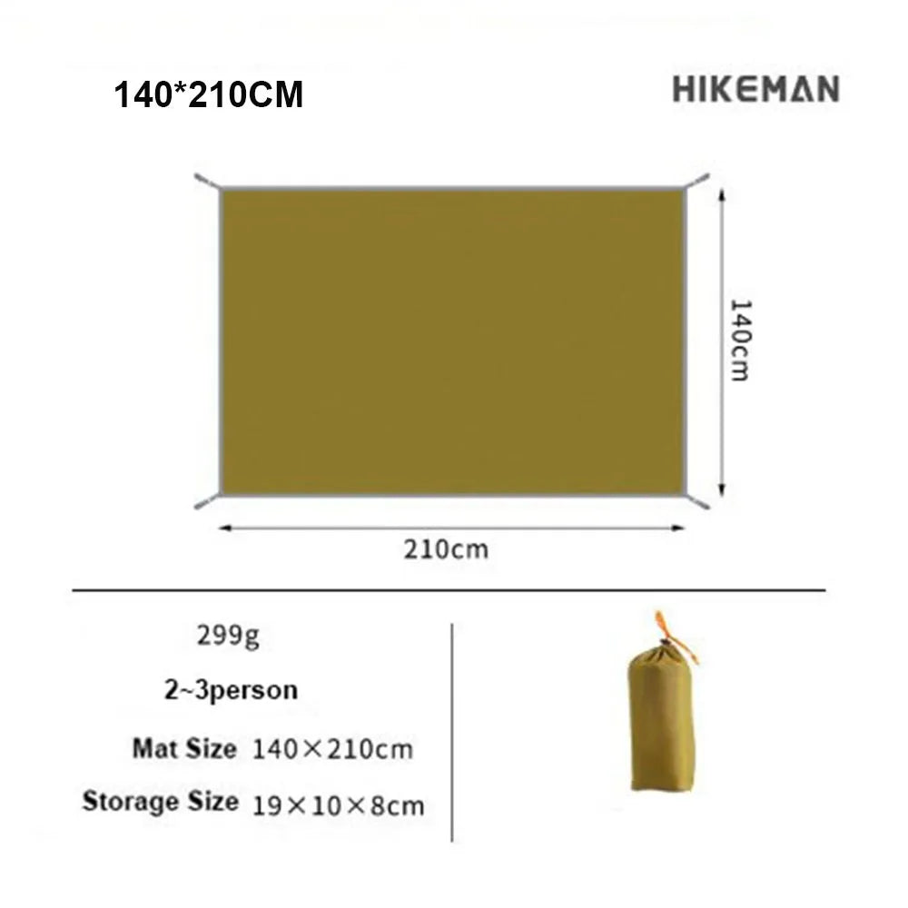 tapis sol imperméable tente vert olive uni pratique outdoor clips fixation 140x210cm 180x210cm 210x240cm