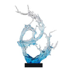 sculpture moderne vague océan transparent bleu clair abstraite décoration intérieure maison salon