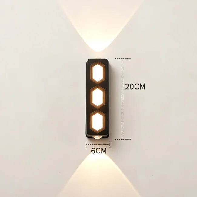applique murale moderne led noir éclairage extérieur balcon jardin hydrofuge minimaliste