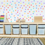 Stickers muraux multicolores points arc ciel décoration vinyle adhésif chambre enfants