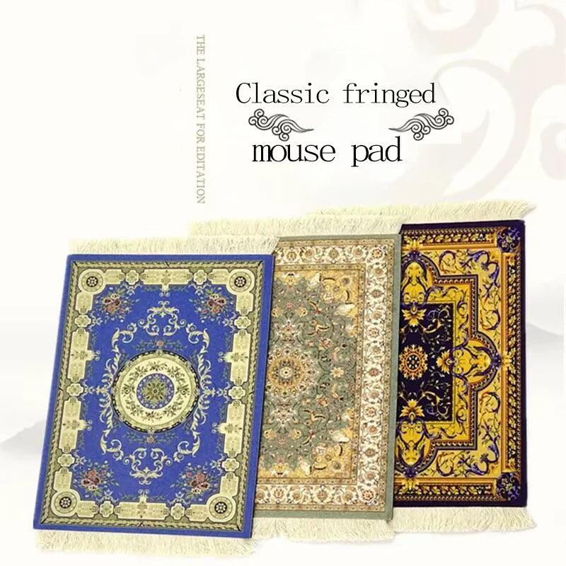 tapis souris motif fleurs persan classique caoutchouc antidérapant informatique bleu