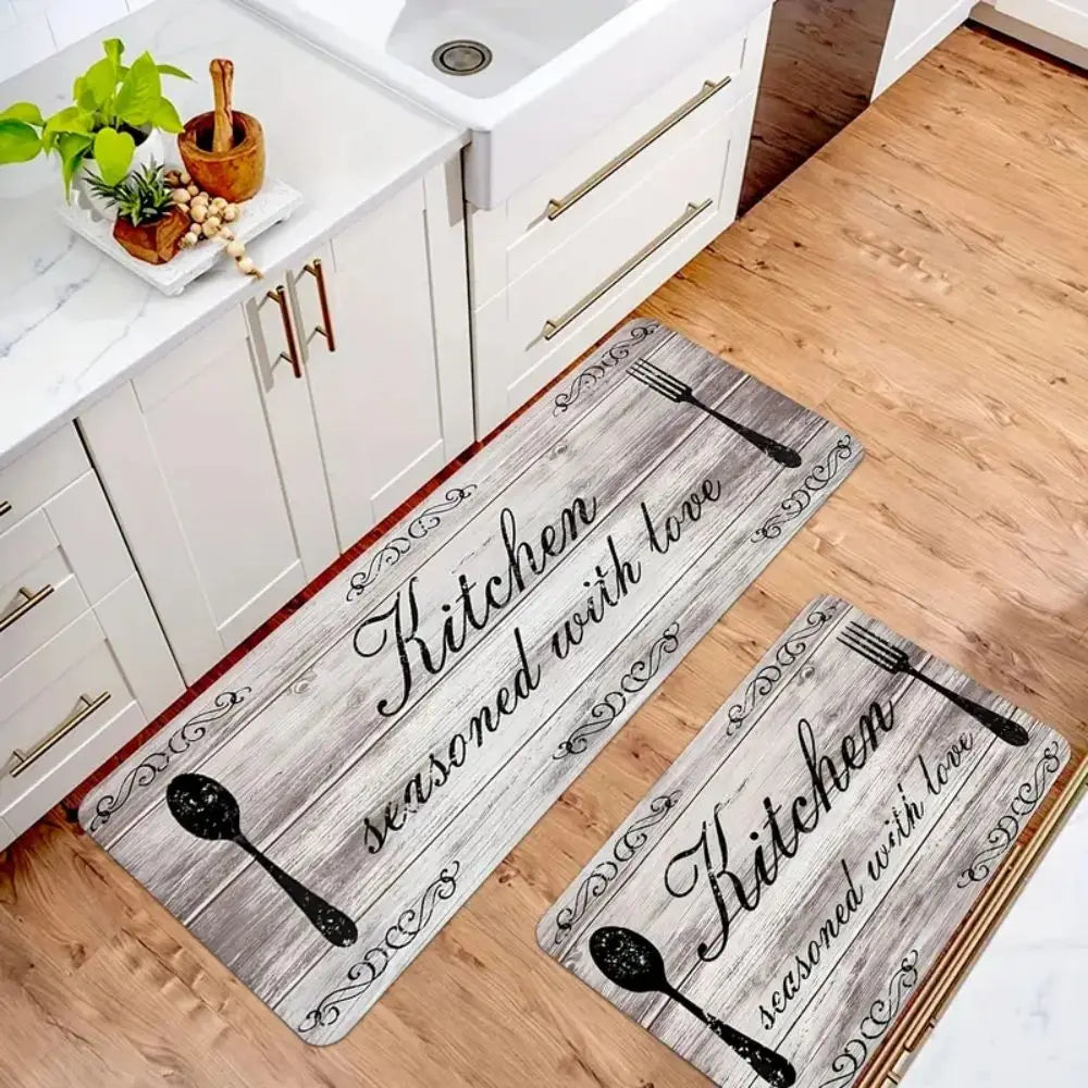 tapis cuisine moderne motif fleurs texturé polyester antidérapant lavable intérieur extérieur