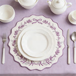 serviette table classique guirlande feuilles ruban blanc bleu orange rouge violet doré respectueux environnement