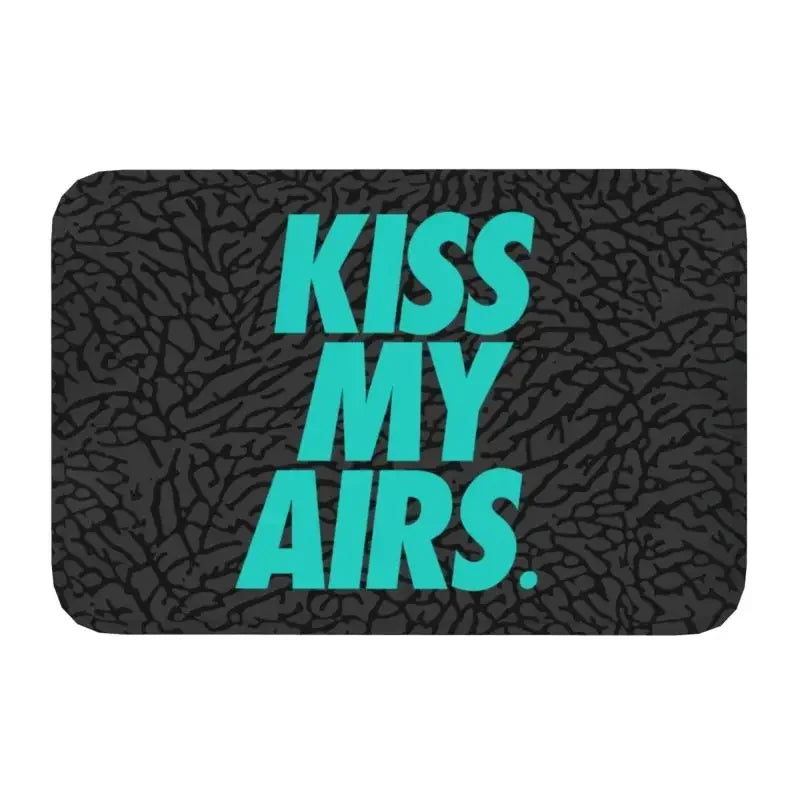 tapis d'entrée moderne kiss my airs marron noir bleu rose antidérapant pvc résistant corrosion