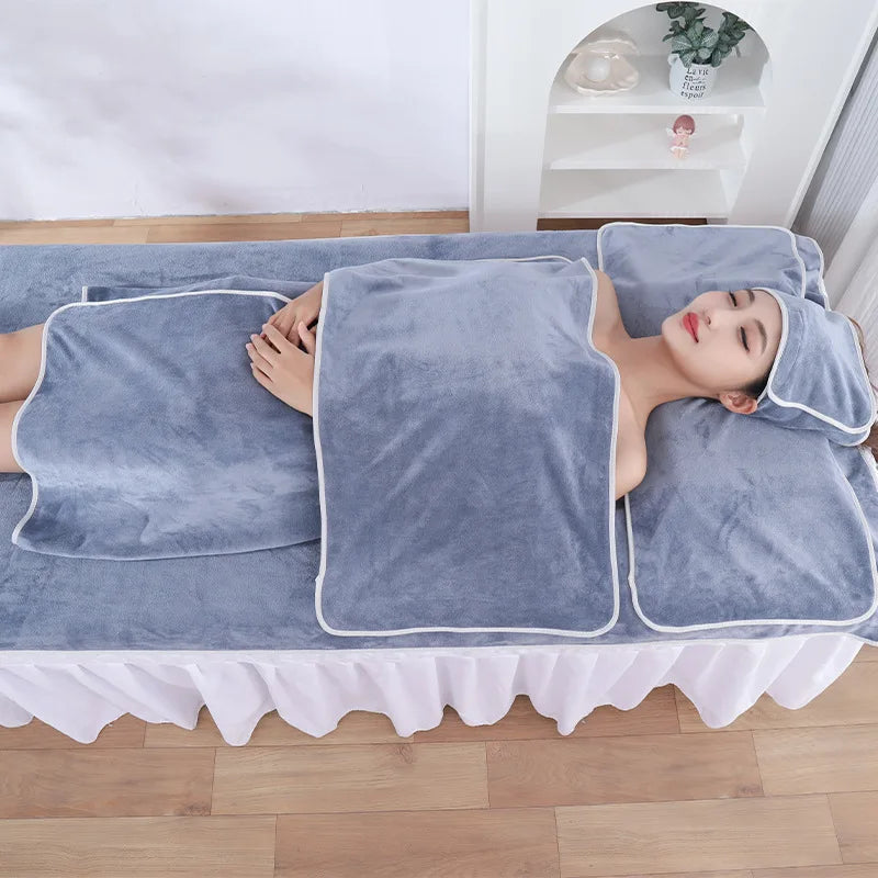 serviette massage velours doux gris beige vert bleu moderne absorbante microfibre lavable machine set