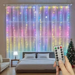 rideau lumineux blanc multicolore modes télécommande transparent moderne vacances chambre noël