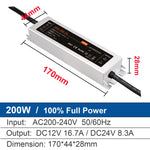 alimentation led 12v 24v 50w 100w 200w 300w 400w ip67 waterproof sans ventilateur moderne