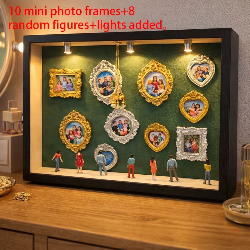 cadre mural classique transparent décoration intérieure ornements floraux coeurs rouge doré argenté