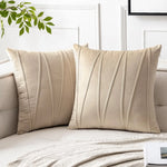 housse coussin décorative velours géométrique moderne carré beige marron gris vertical élégant