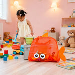 sac plage polyestère réutilisable orange vert bleu noir poisson transparent enfant pelle seau jouets