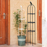 support plante grimpante structure circulaire plateaux horizontaux noir blanc moderne fonctionnel jardin fleur vigne