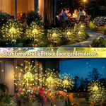 lumières solaires feux d'artifice multicolores modernes extérieures autoinstallation festive led jardin patios cour
