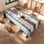 nappe rustique imitation bois vieilli rectangle marron blanc gris extérieur intérieur mariage fête