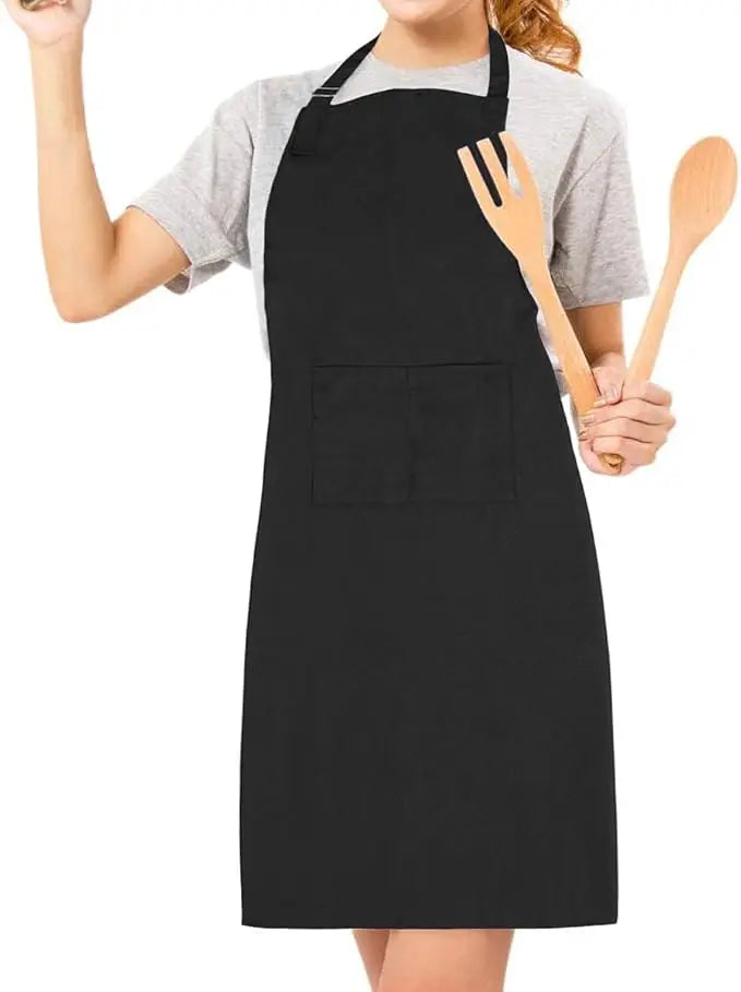 tablier cuisine polyester noir classique poche avant ceinture arrière femmes hommes