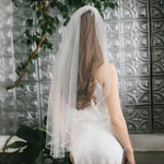 voile mariée blanc bord transparent classique peigne métallique