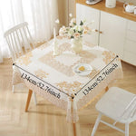 nappe table blanche dorée floral élégante réutilisable coton polyester 134cm 134cm farmhouse modernescriçãoption