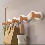 porte sacs mural blanc bois moderne adhésif crochets clous adhésifs