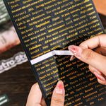 autocollants citations textes imprimés brillants rétro lettres manuscrites noir or bleu vert rose violet