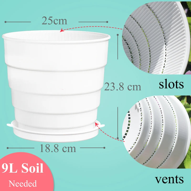 pot fleur plastique blanc rond perforé plantes vertes décoration maison moderne
