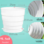 pot fleur plastique blanc rond perforé plantes vertes décoration maison moderne