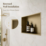 niche douche acier brossé champagne doré moderne résistante rouille rangement salle bain