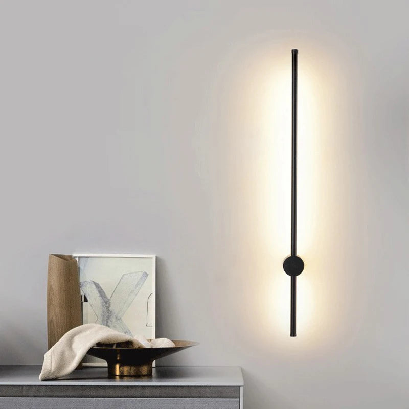 lampe murale led moderne noire 80cm minimaliste éclairage chambre cuisine